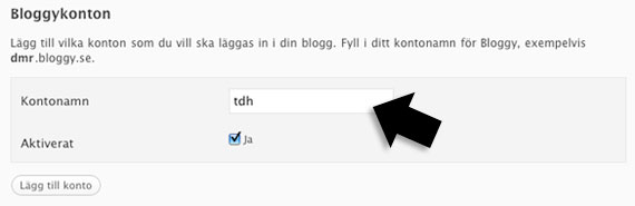 Fyll i ditt kontonamn