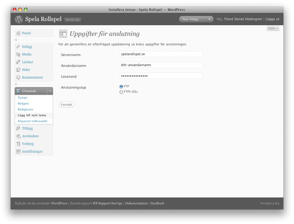 Serveruppgifter goes here som vanligt