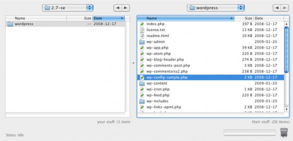 Hitta wp-config-sample.php via FTP