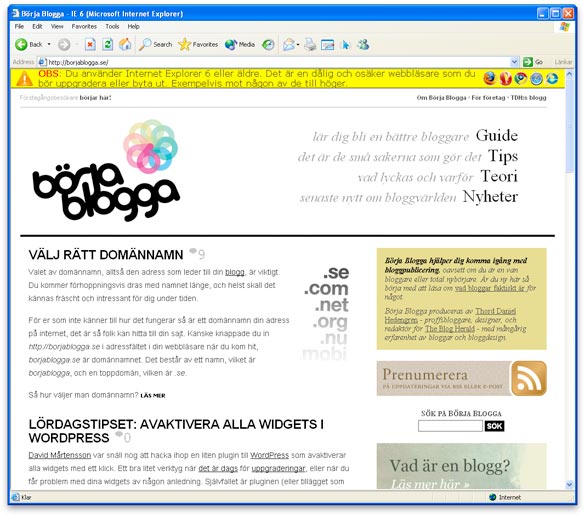 Börja Blogga med Internet Explorer 6