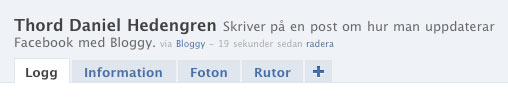 Uppdateras på Facebook